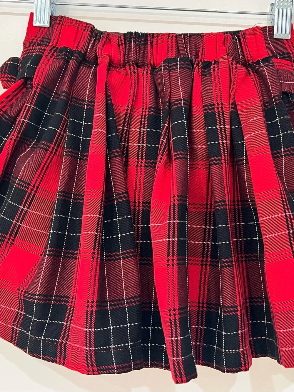 Justice Plaid Pleated Scooter Skort Girls Size 7 Red Tartan Preppy Uniform